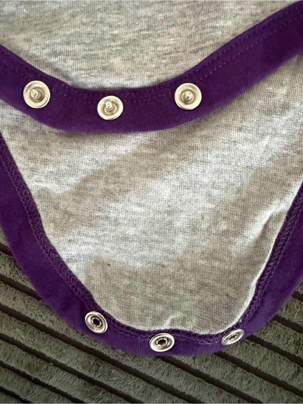 Carhartt Purple Corduroy Overalls with Gray Horse Bodysuit - Picture 7 of 13